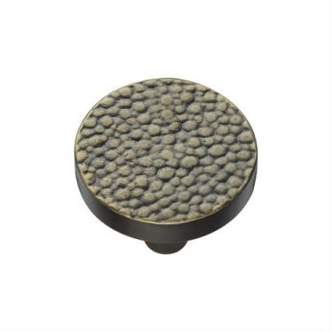 Click Here To Enlarge This Photo Of C3686 32-AB Heritage Brass Cabinet Knob Round Stingray Design 32mm Aged Brass Finish