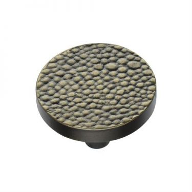 Click Here To Enlarge This Photo Of C3686 38-AB Heritage Brass Cabinet Knob Round Stingray Design 38mm Aged Brass Finish