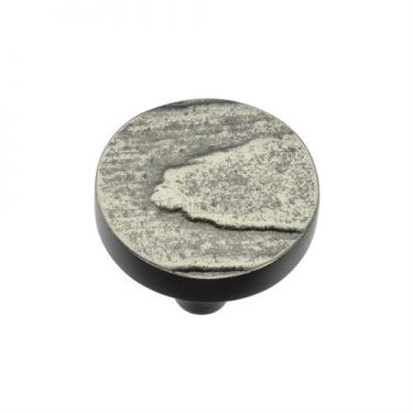 Click Here To Enlarge This Photo Of C3697 32-AN Heritage Brass Cabinet Knob Round Pine Design 32mm Aged Nickel Finish