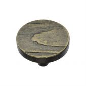 C3697 38-AB Heritage Brass Cabinet Knob Round Pine Design 38mm Aged Brass Finish
