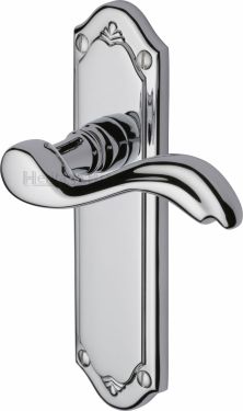 Click Here To Enlarge This Photo Of MM992-PC Heritage Brass Door Handle Lever Latch Lisboa Design Polished Chrome Finish