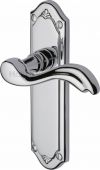 MM992-PC Heritage Brass Door Handle Lever Latch Lisboa Design Polished Chrome Finish