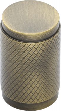 Click Here To Enlarge This Photo Of C3840-AT Heritage Brass Cabinet Knob Cylindric Knurled Design 21mm Antique Brass Finish