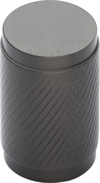 Click Here To Enlarge This Photo Of C3840-MB Heritage Brass Cabinet Knob Cylindric Knurled Design 21mm Matt Bronze Finish