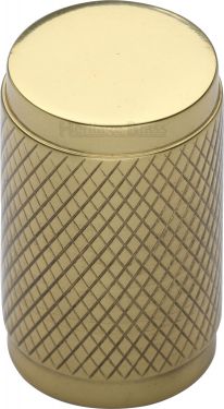 Click Here To Enlarge This Photo Of C3840-PB Heritage Brass Cabinet Knob Cylindric Knurled Design 21mm Polished Brass Finish