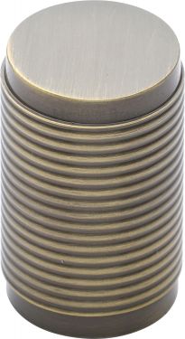 Click Here To Enlarge This Photo Of C3850-AT Heritage Brass Cabinet Knob Cylindric Ribbed Design 21mm Antique Brass Finish