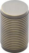 C3850-AT Heritage Brass Cabinet Knob Cylindric Ribbed Design 21mm Antique Brass Finish