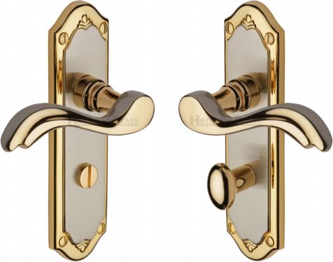 Click Here To Enlarge This Photo Of MM993-JP Heritage Brass Door Handle For Bathroom Lisboa Design Jupiter Finish