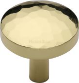C3877 32-PB Heritage Brass Cabinet Knob Hammered Design 32mm Polished Brass Finish