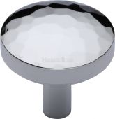 C3877 32-PC Heritage Brass Cabinet Knob Hammered Design 32mm Polished Chrome Finish