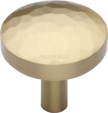 Click Here To Enlarge This Photo Of C3877 32-SB Heritage Brass Cabinet Knob Hammered Design 32mm Satin Brass Finish