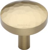 C3877 32-SB Heritage Brass Cabinet Knob Hammered Design 32mm Satin Brass Finish