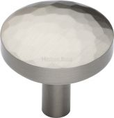 C3877 32-SN Heritage Brass Cabinet Knob Hammered Design 32mm Satin Nickel Finish