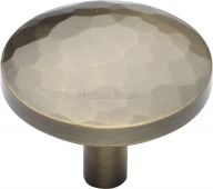 C3877 38-AT Heritage Brass Cabinet Knob Hammered Design 38mm Antique Brass Finish