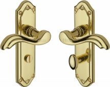 MM993-PB Heritage Brass Door Handle For Bathroom Lisboa Design Polished Brass Finish