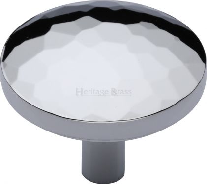 Click Here To Enlarge This Photo Of C3877 38-PC Heritage Brass Cabinet Knob Hammered Design 38mm Polished Chrome Finish