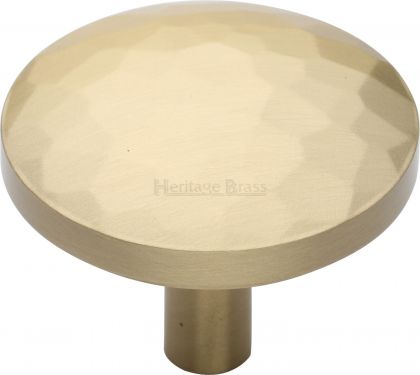 Click Here To Enlarge This Photo Of C3877 38-SB Heritage Brass Cabinet Knob Hammered Design 38mm Satin Brass Finish
