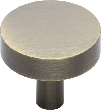 Click Here To Enlarge This Photo Of C3880 32-AT Heritage Brass Cabinet Knob Disc Design 32mm Antique Brass Finish
