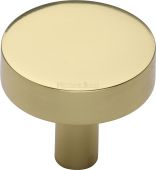 C3880 32-PB Heritage Brass Cabinet Knob Disc Design 32mm Polished Brass Finish