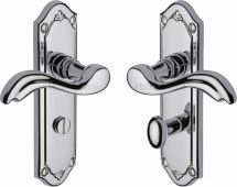 MM993-PC Heritage Brass Door Handle For Bathroom Lisboa Design Polished Chrome Finish
