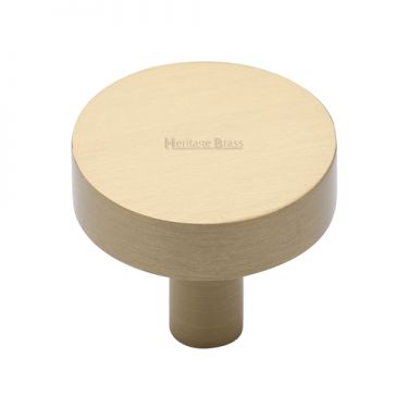 Click Here To Enlarge This Photo Of C3880 32-SB Heritage Brass Cabinet Knob Disc Design 32mm Satin Brass Finish