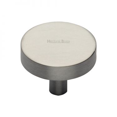 Click Here To Enlarge This Photo Of C3880 32-SN Heritage Brass Cabinet Knob Disc Design 32mm Satin Nickel Finish