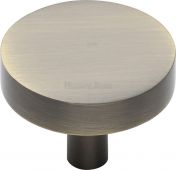 C3880 38-AT Heritage Brass Cabinet Knob Disc Design 38mm Antique Brass Finish