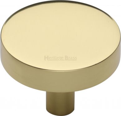 Click Here To Enlarge This Photo Of C3880 38-PB Heritage Brass Cabinet Knob Disc Design 38mm Polished Brass Finish