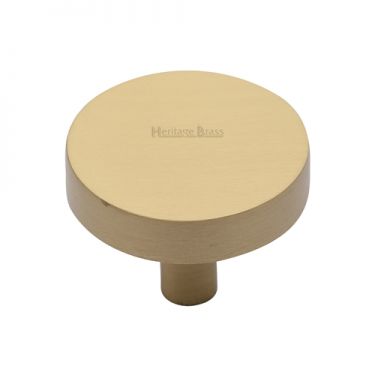 Click Here To Enlarge This Photo Of C3880 38-SB Heritage Brass Cabinet Knob Disc Design 38mm Satin Brass Finish