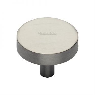 Click Here To Enlarge This Photo Of C3880 38-SN Heritage Brass Cabinet Knob Disc Design 38mm Satin Nickel Finish