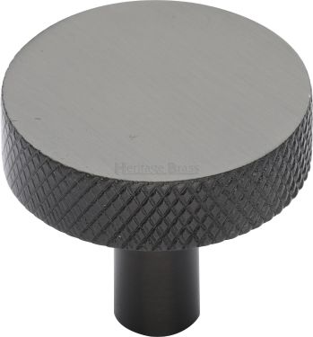 Click Here To Enlarge This Photo Of C3884 32-MB Heritage Brass Cabinet Knob Knurled Disc Design 32mm Matt Bronze Finish