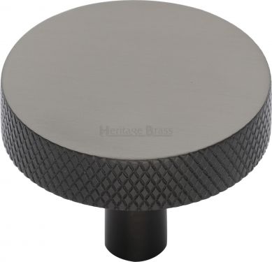 Click Here To Enlarge This Photo Of C3884 38-MB Heritage Brass Cabinet Knob Knurled Disc Design 38mm Matt Bronze Finish
