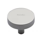 C3884 38-PNF Heritage Brass Cabinet Knob Knurled Disc Design 38mm Polished Nickel Finish
