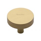C3884 38-SB Heritage Brass Cabinet Knob Knurled Disc Design 38mm Satin Brass Finish