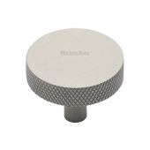 C3884 38-SN Heritage Brass Cabinet Knob Knurled Disc Design 38mm Satin Nickel Finish