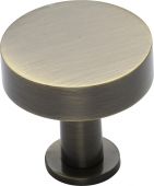 C3885 32-AT Heritage Brass Cabinet Knob Disc Design with Base 32mm Antique Brass Finish