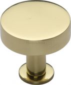 C3885 32-PB Heritage Brass Cabinet Knob Disc Design with Base 32mm Polished Brass Finish