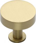 C3885 32-SB Heritage Brass Cabinet Knob Disc Design with Base 32mm Satin Brass Finish