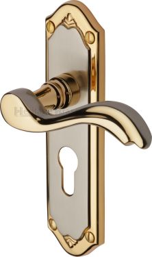 Click Here To Enlarge This Photo Of MM994.48-JP Heritage Brass Door Handle For Euro Profile Plate Lisboa Design Jupiter Finish