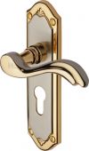 MM994.48-JP Heritage Brass Door Handle For Euro Profile Plate Lisboa Design Jupiter Finish