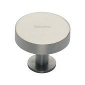 C3885 32-SN Heritage Brass Cabinet Knob Disc Design with Base 32mm Satin Nickel Finish
