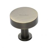 C3885 38-AT Heritage Brass Cabinet Knob Disc Design with Base 38mm Antique Brass Finish