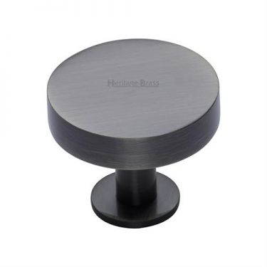 Click Here To Enlarge This Photo Of C3885 38-MB Heritage Brass Cabinet Knob Disc Design with Base 38mm Matt Bronze Finish