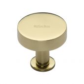 C3885 38-PB Heritage Brass Cabinet Knob Disc Design with Base 38mm Polished Brass Finish