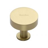 C3885 38-SB Heritage Brass Cabinet Knob Disc Design with Base 38mm Satin Brass Finish
