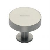 C3885 38-SN Heritage Brass Cabinet Knob Disc Design with Base 38mm Satin Nickel Finish