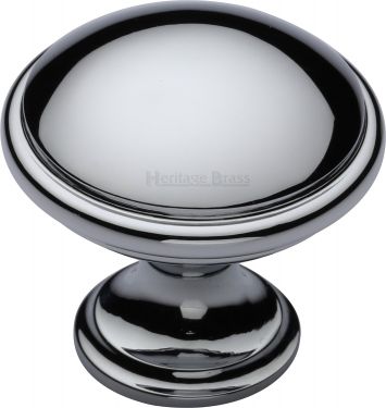 Click Here To Enlarge This Photo Of C3950 32-PC Heritage Brass Cabinet Knob Domed Design 32mm Polished Chrome Finish