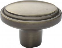 C3975-AT Heritage Brass Cabinet Knob Stepped Oval Design 41mm Antique Brass Finish