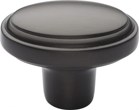 Click Here To Enlarge This Photo Of C3975-MB Heritage Brass Cabinet Knob Stepped Oval Design 41mm Matt Bronze Finish