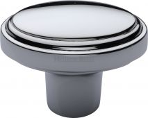 C3975-PC Heritage Brass Cabinet Knob Stepped Oval Design 41mm Polished Chrome Finish